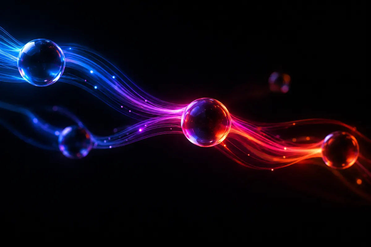 Flux de données lumineux reliant des nœuds de verre